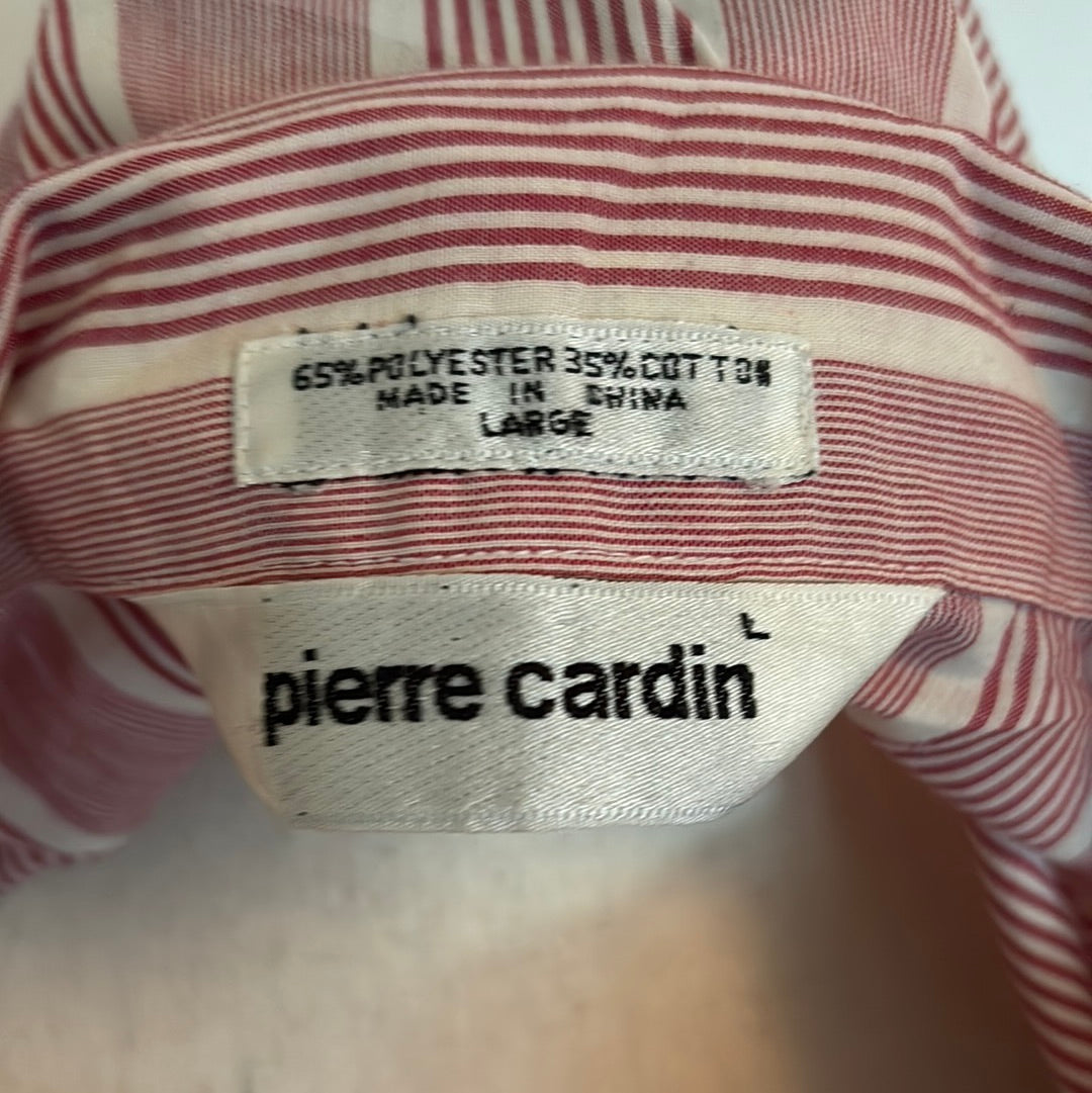 Pierre Cardin Maroon & Cream Striped Shirt L