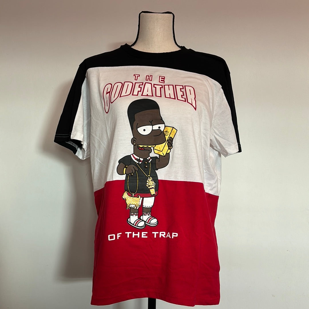 RS1NE Hip Hop Bart Simpson GODFATHER OF THE TRAP T-Shirt L