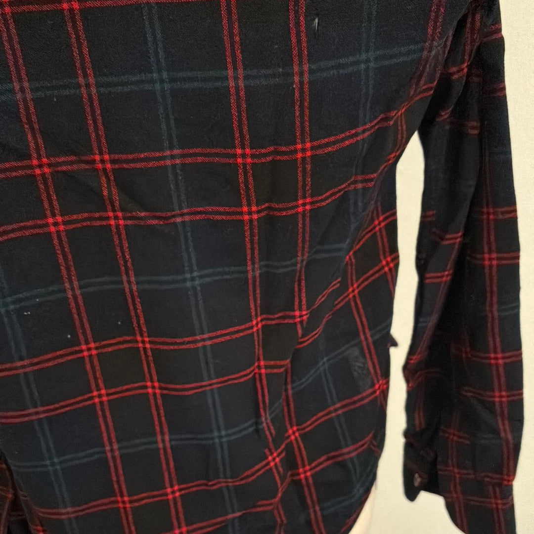 Pendleton Wool Navy, Red & Green Plaid Button Down Shirt M