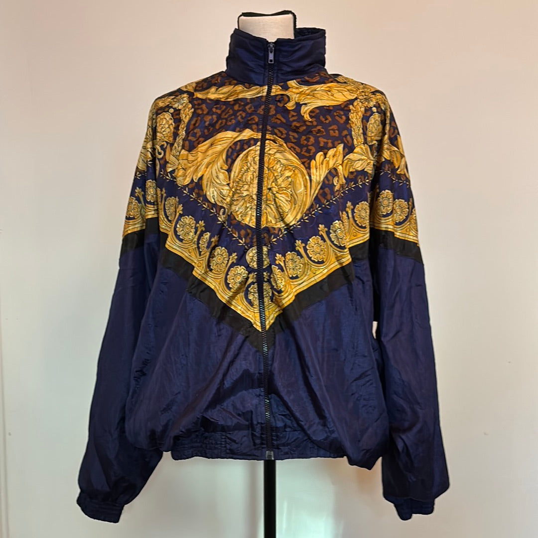 Ladies Blue & Gold Leisure Jacket with Pockets XL