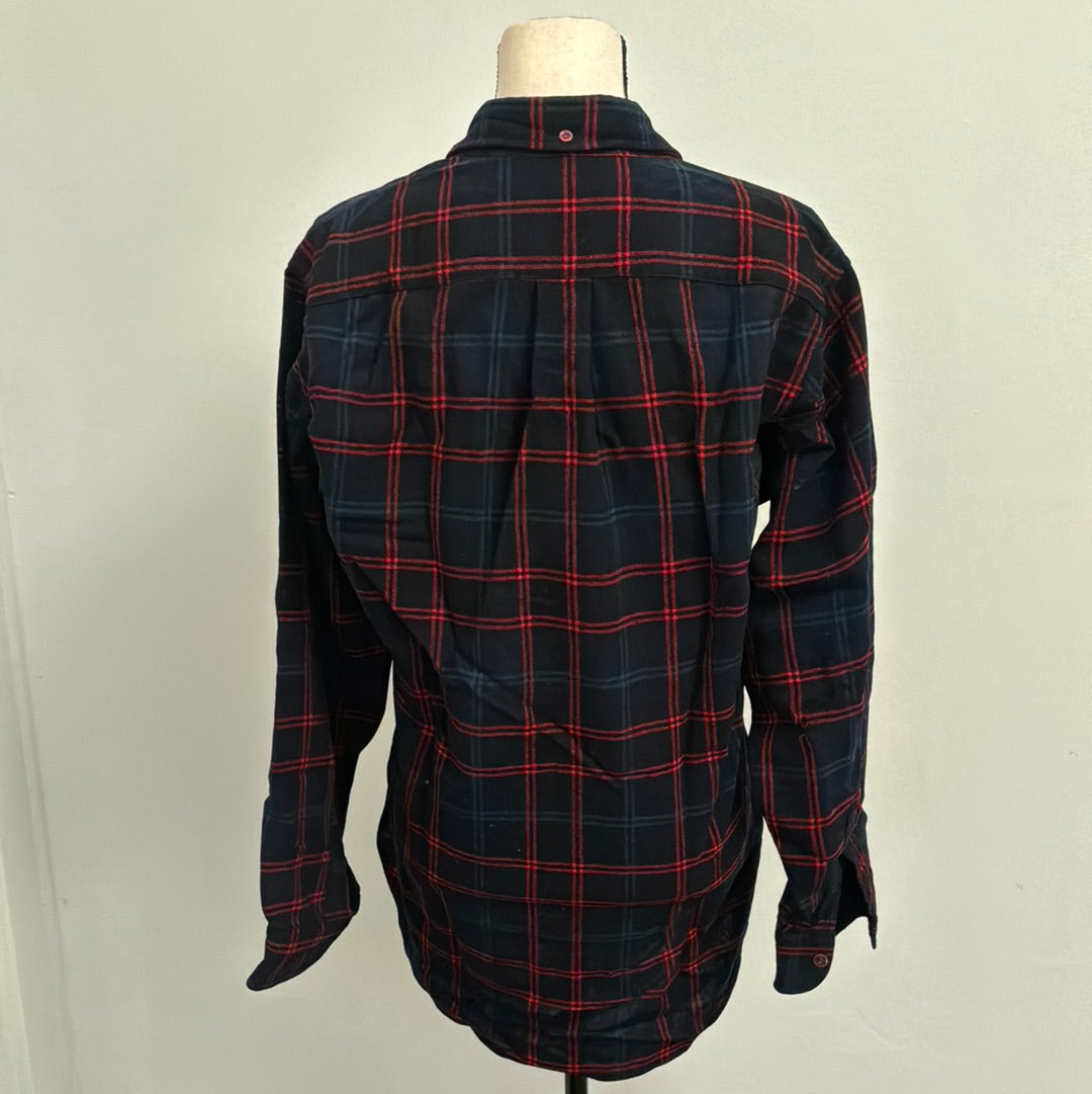 Pendleton Wool Navy, Red & Green Plaid Button Down Shirt M