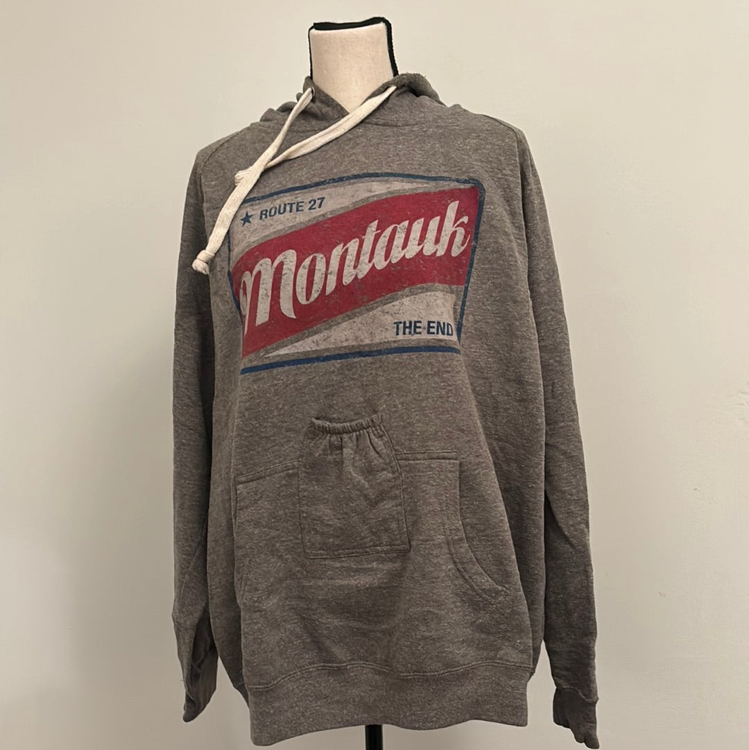 Montauk, NY Grey Pullover Hoodie XL