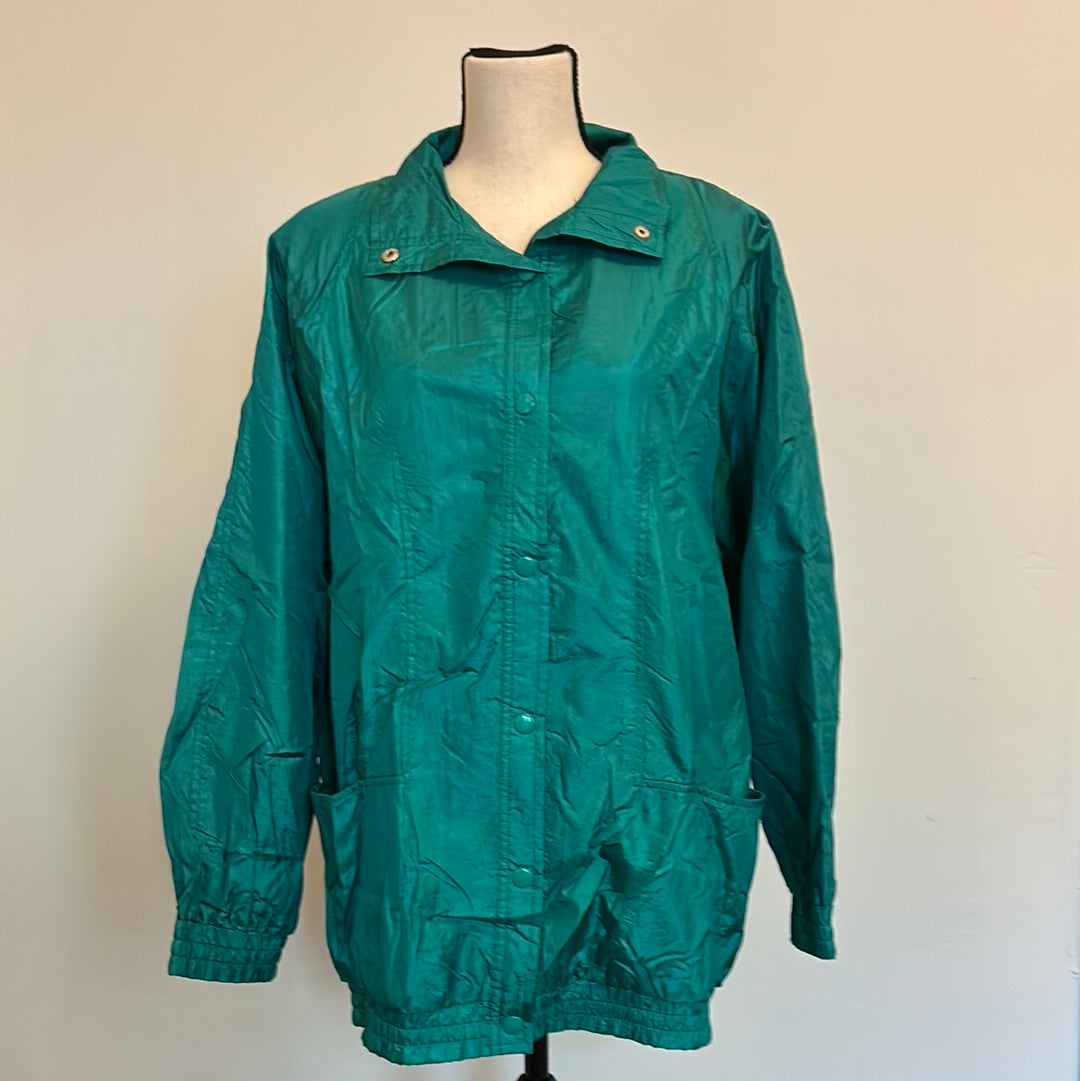 Ladies Haband Green/Teal Lined Windbreaker