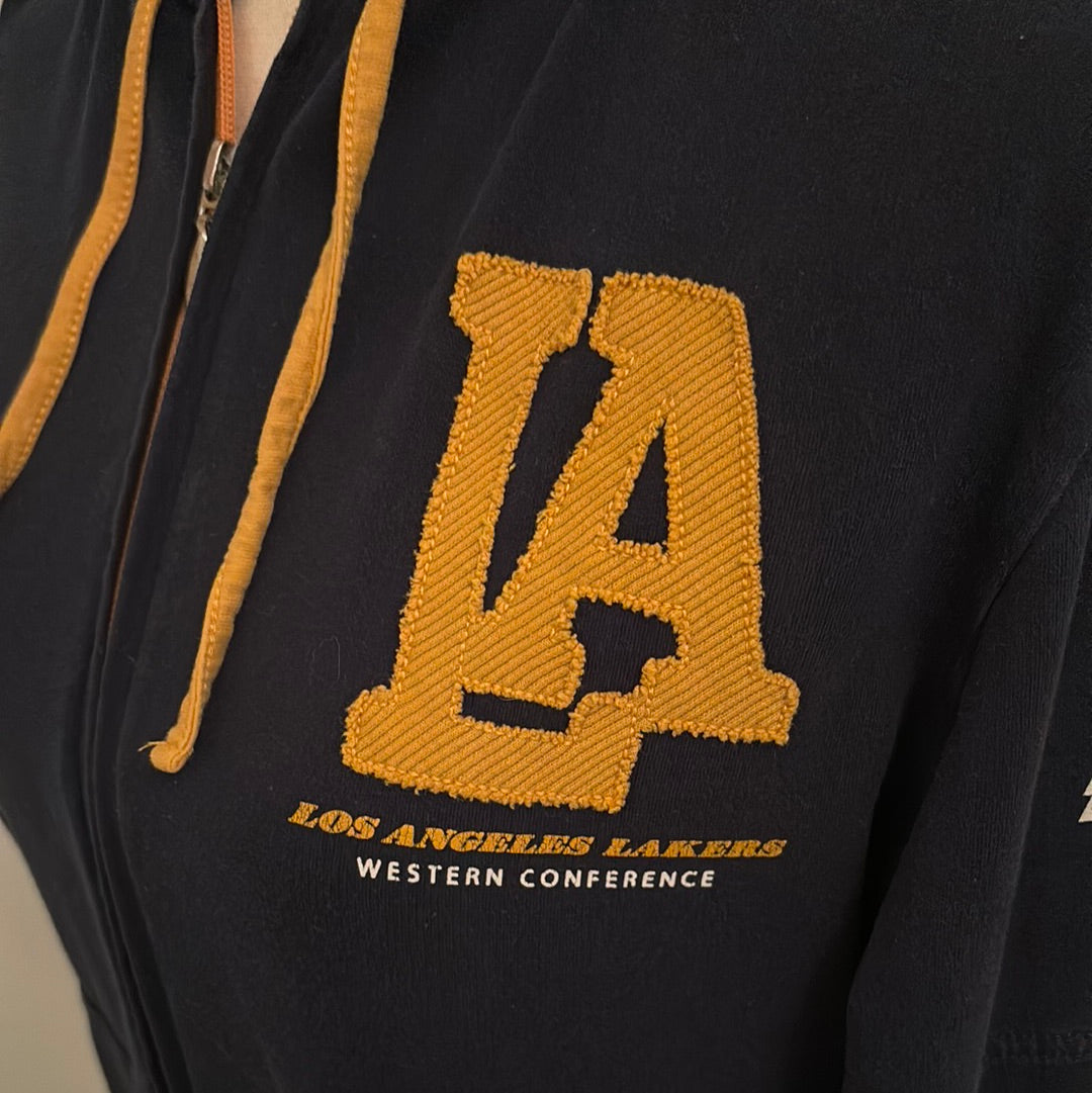 Adidas Los Angeles Lakers Zip On Hooded Sweatshirt with Pockets - Size S